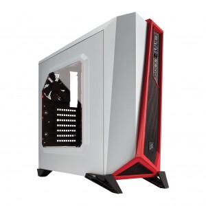 Corsair Carbide Series White/Red SPEC-ALPHA Mid-Tower Gaming Case - CC-9011083-WW